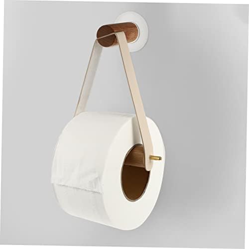 HOMSFOU Modern White Toilet Paper Holder Wall-Mounted Bathroom Organizer Stand