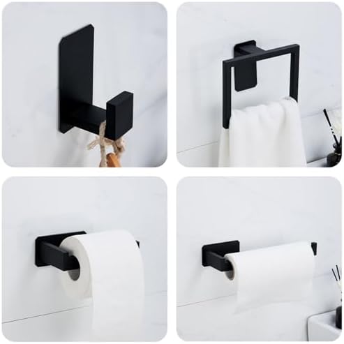 IsolaY No Drilling 304 Stainless Steel Towel Bar Black Gold Silver