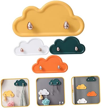Hang 4PC Self-Adhesive Wall Hooks Cloud-Shape Durable Space-Saving
