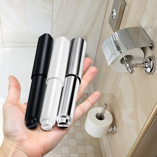 Ouligay 3-Piece Rust-Proof Toilet Paper Roll Holder Black White Silver