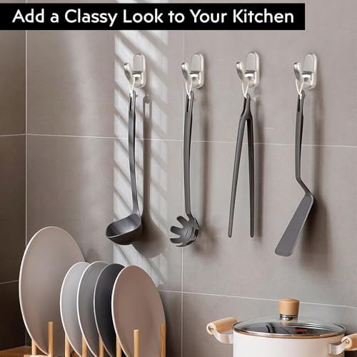 4-Piece Heavy Duty Brushed Nickel Towel Robe Hooks