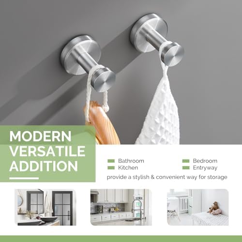 Angle Simple 2-Pack Stainless Steel Bathroom Towel Hook