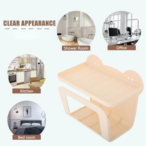 FRCOLOR Rustic Bathroom Organizer with Phone Shelf