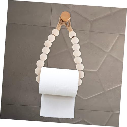 Rustic Toilet Paper Holder Rope Beads Easy Wall-Mounted Organizer