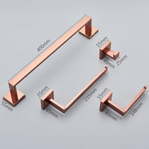 Sturdy Rust-Proof Rose Golden Bath Hardware Set for Homes