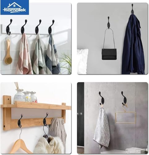 HOMOTEK 5-Pack Dual Coat Hook Set