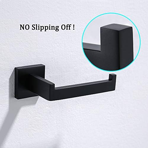 TURS Black Stainless Steel Wall Mount Toilet Paper Holder Modern Design Rust-Resistant