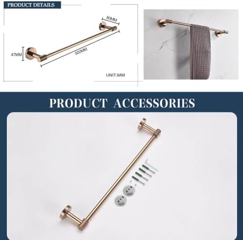 Rose Gold Wall-Mounted Towel Holder Set