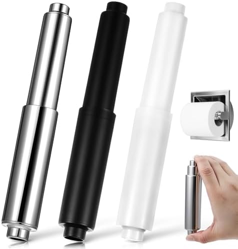 Ouligay 3-Piece Rust-Proof Toilet Paper Roll Holder Black White Silver