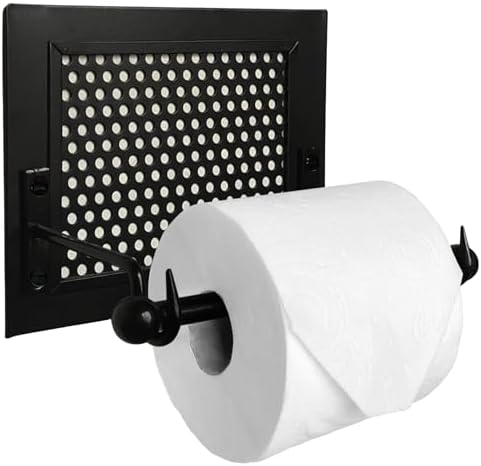 Modern Farmhouse Toilet Paper Holder Wall-Mounted Rustic Black Decor