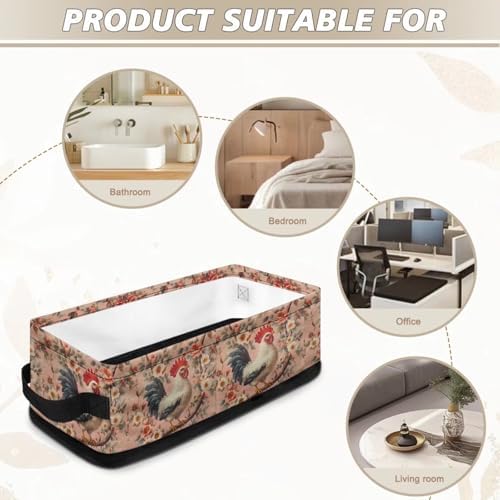 Voxugoniy Toiletpaper Basket Rooster-Style Portable Storage and Organizer