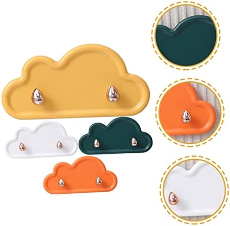Hang 4PC Self-Adhesive Wall Hooks Cloud-Shape Durable Space-Saving