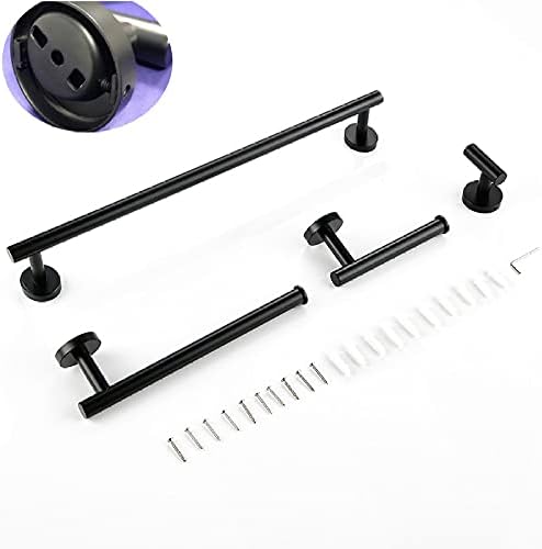 Bathroom Towel Holder Kit Chrome Steel Rust-Resistant