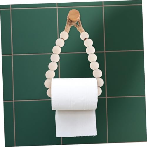 PrettyZoom Rustic Jute Rope Toilet Paper Holder Wall-Mounted Paper Towel Rack Stand