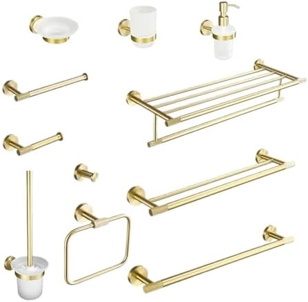 WANGKENSU Gold-Painted Bathroom Towel Bar System