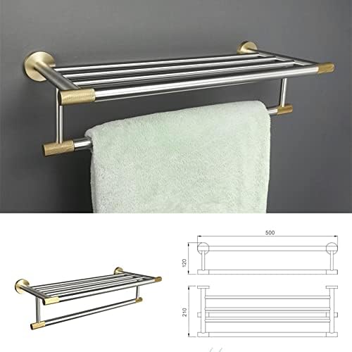 Rustproof Gold Towel Bar Hook with Durable Shelf