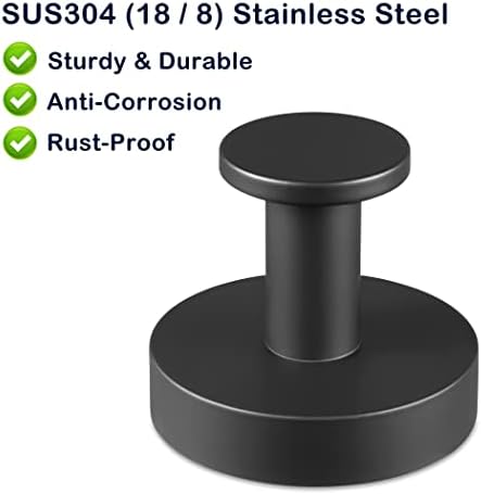 2-Pack Matte Black Stainless Steel towel robe hooks for Bathroom Bedroom