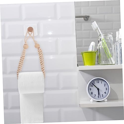 Hemobllo Retro Beige Cotton Rope Toilet Paper Holder