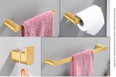 IsolaY Brushed Gold Bathroom Set for Towels more