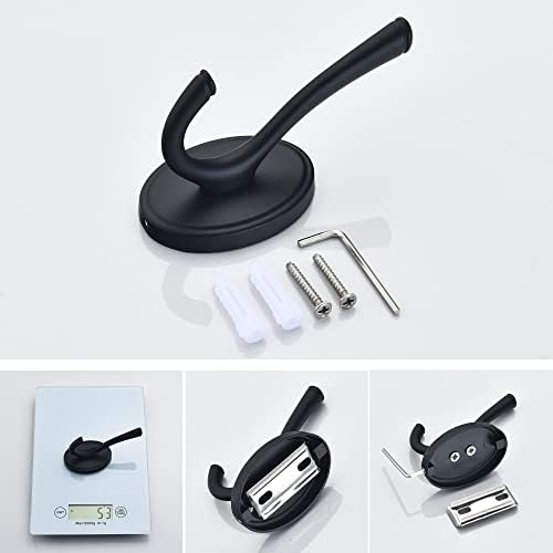 Black Coat Hooks 4-Pack Metal Towel Robe Hook for Walls