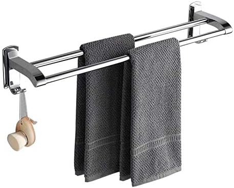 Sturdy Double Towel Rails Silver 40cm Stainless Steel for Bathroom Kitchen