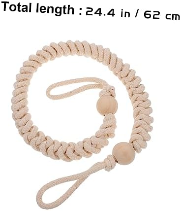 Retro-Style Beige Bathroom Tissue Holder with Braided Cotton Rope