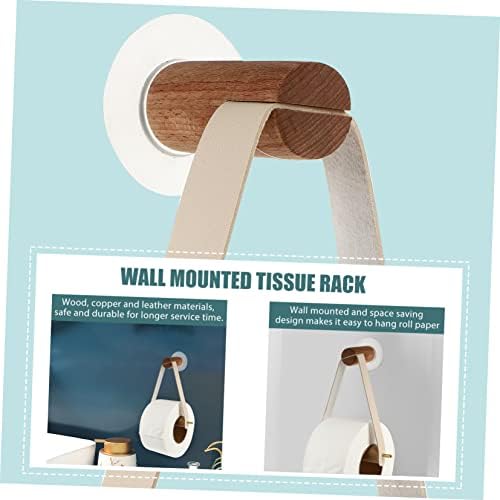 HOMSFOU Modern White Toilet Paper Holder Wall-Mounted Bathroom Organizer Stand