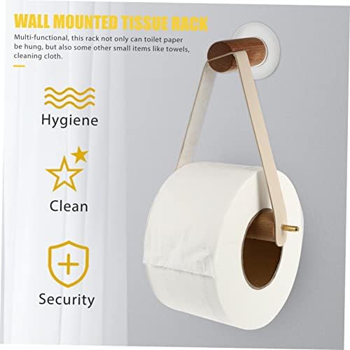 HOMSFOU Modern White Toilet Paper Holder Wall-Mounted Bathroom Organizer Stand