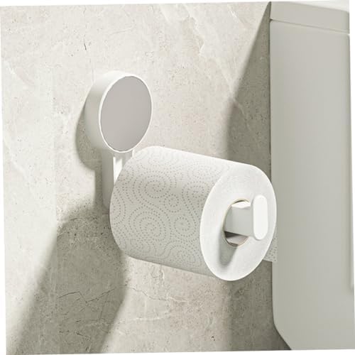 Space-Saving White Toilet Paper Towel Holder - Easy Wall Installation