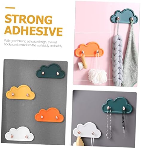 Hang 4PC Self-Adhesive Wall Hooks Cloud-Shape Durable Space-Saving