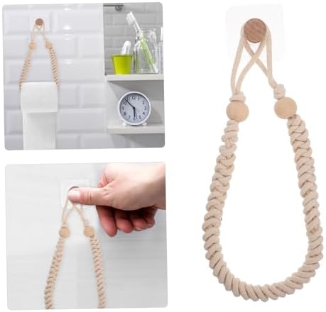 Hemobllo Retro Beige Cotton Rope Toilet Paper Holder