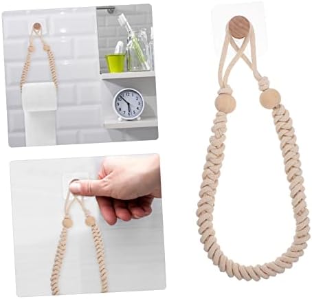 Beige Bohemian Cotton Rope Hanging Toilet Paper Holder