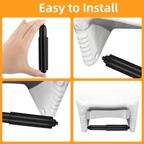 4-Piece Black Toilet Paper Holder Spring-Loaded Roller Replacement
