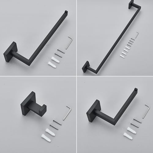 Matte Black Bathroom Hardware Set