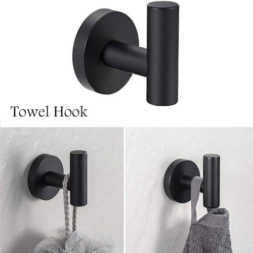 Sturdy Black Stainless Steel Bathroom Hardware Set