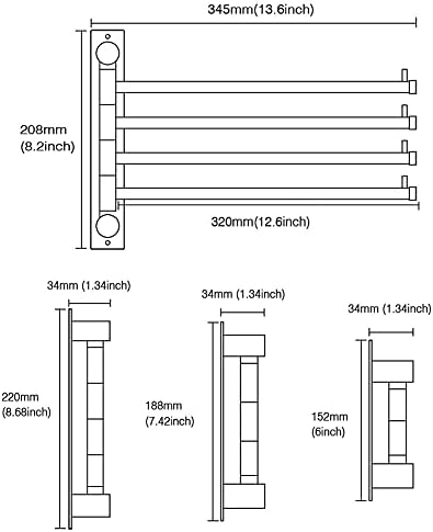 Bathroom Towel Holder for 234 Bar Swivel Mount