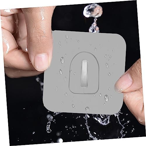 Simple Square Plastic Hooks with Adhesive - Transparent for Kitchen Bathroom Office Use
