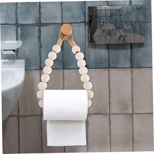 PrettyZoom Rustic Jute Rope Toilet Paper Holder Wall-Mounted Paper Towel Rack Stand
