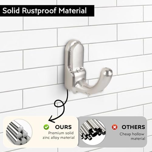 4-Piece Heavy Duty Brushed Nickel Towel Robe Hooks