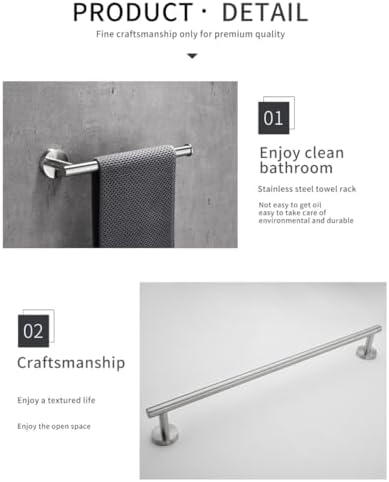 Premium Stainless Steel Round Towel Bar with Hidden Design