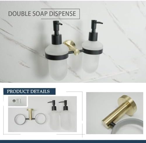 Luxury Gold Black Towel Ring - Durable Modern Bathroom Accessories