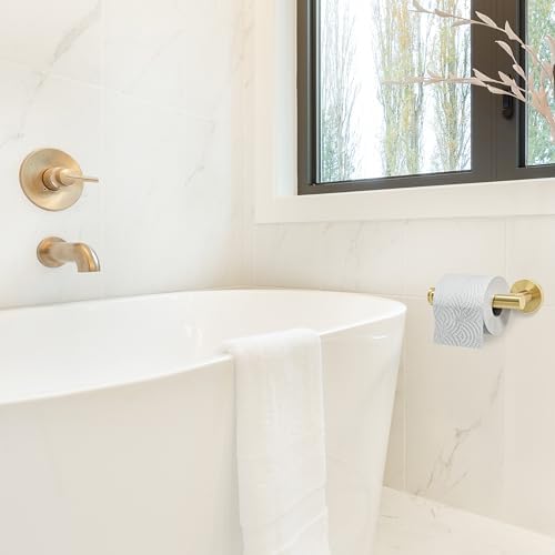 brushed Gold Toilet Paper Holder Wall Mount Premium Stainless Steel Anti-Rust Holder