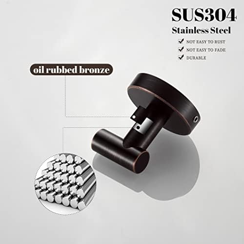BigBig Home Bronze Towel Hooks Oil rubbed Bathroom Robe Hook for Kitchen