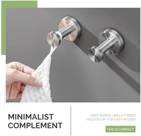 Angle Simple 2-Pack Stainless Steel Bathroom Towel Hook