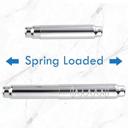 EXEXIUOStainless Steel Spring-Loaded Toilet Paper Holder Durable Compact