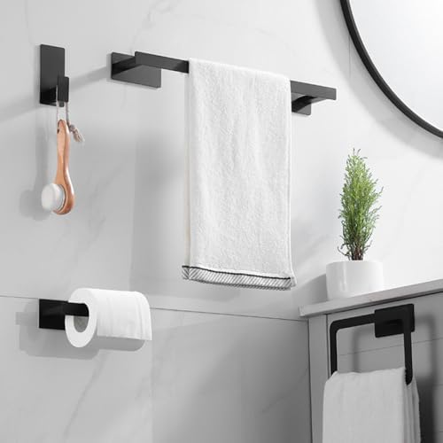 Stainless Steel Silver Bath Towel Bar Hook Set
