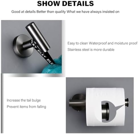 WangKensu Black Gold Polished Stainless Steel Towel Holder