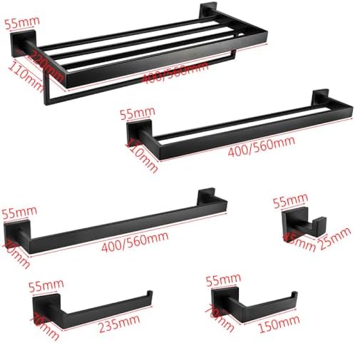 Matte Black Bathroom Hardware Set
