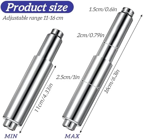 2-Piece Stainless Steel Toilet Paper Holder Replacement Rod
