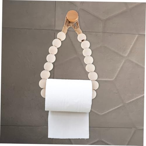 PrettyZoom Rustic Jute Rope Toilet Paper Holder Wall-Mounted Paper Towel Rack Stand